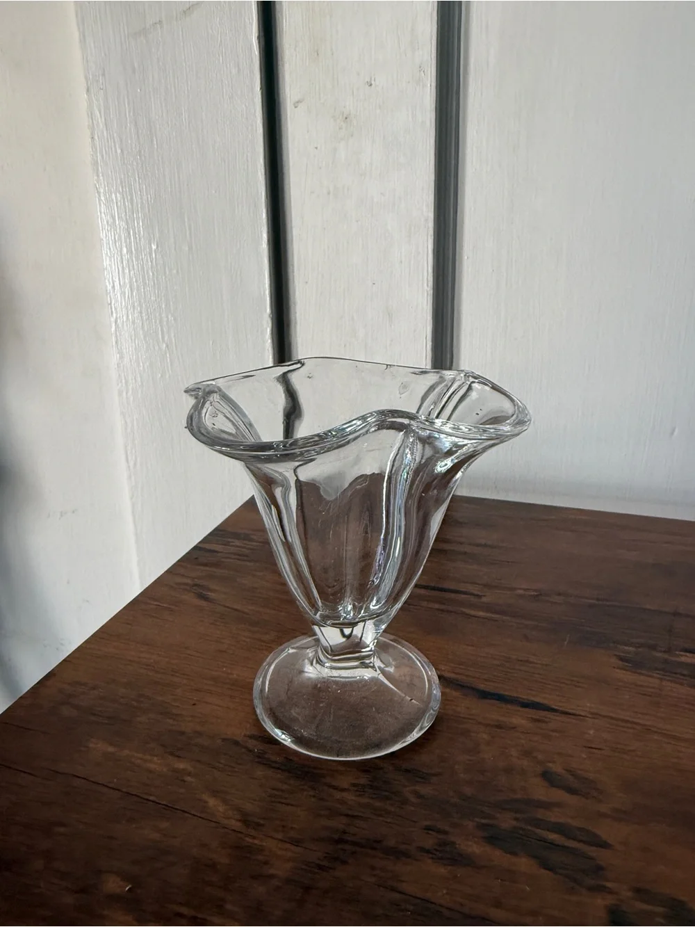 Clear Glass Pedestal Vase; Ice Cream holder - Home Accents